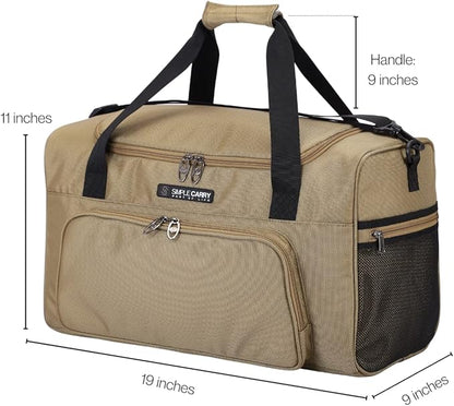 Large Sports Duffel Bag 20 inch for Travel Gym as Shoulder Bag and Hand Carry - Tan