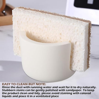 Geelin 2 Pack Diatomite Stone Sponge Holder for Kitchen Sink Absorbent Sponge Drying Rack Dish Organizer Kitchen Accessories Sink Tray(Beige)