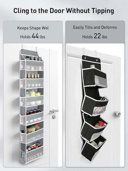 Yecaye 3 Pack Over The Door Organizer, 6-Tier Closet Door Hanging Organizer with 12 Mesh Pockets, Bathroom Organizers and Storage, Ultra Sturdy Large Capacity Over Door Storage Newborn Baby Essentials