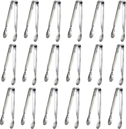 18PCS Mini Tongs for Appetizers, 5Inch Serving Tongs, Ice Tong Appetizer Tong, Small Tongs for Serving Food, Kitchen Utensils for Sugar Cubes, Coffee, Tea Party, Dessert, Charcuterie Board