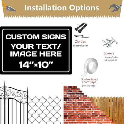 custom signs,Aluminum Weatherproof Metal Sign Multiple Sizes Custom Personalized Text And picture Here,hazard sign,garden sign,custom door sign,Customised business signs