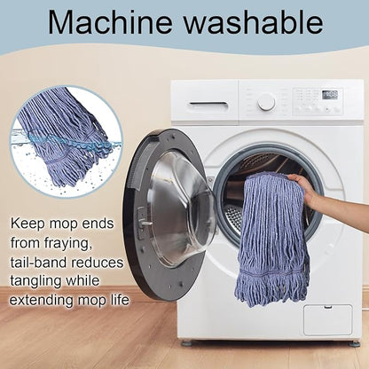 JERIA 16 Pack Heavy Duty Mop Head Replacements,String Mop Head for Commercial,Used for Home,Office and Kitchen,Washable,Reusable Mop