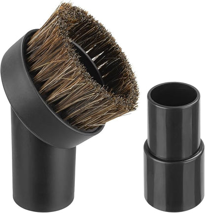 Vacuum Attachments & Brushes, Vacuum Horsehair Brush with 1-1/4 to 1-3/8 Inch Vacuum Hose Adapter, Vacuum Brush Attachment for Shark Vacuum and Shop Vac Attachments and Most Household Vacuum Cleaners