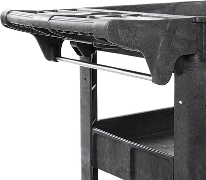Dryser Utility Cart with Wheels, 40" x 17" Heavy Duty 550 lb. Capacity with Shelves - 3 Tier Rolling Cart with Two 5" Swivel Casters for Warehouse, Garage, Cleaning