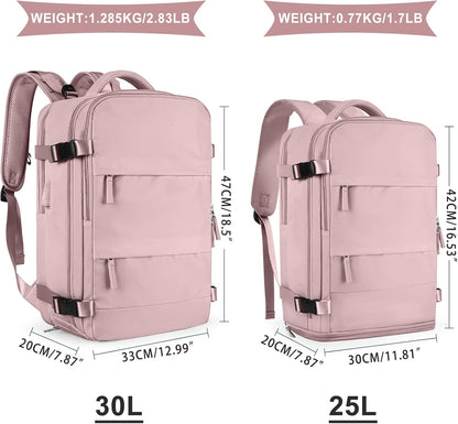 coowoz Travel Backpack For Women Men,Carry On Backpack,Hiking Backpack Waterproof Outdoor Sports Rucksack Casual Daypack travel essentials（Pink Purple）