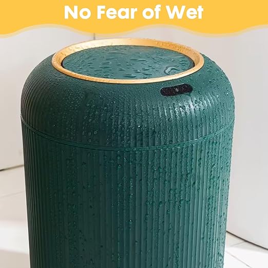 Bathroom Trash Can Automatic Touchless, 3 Gallon Smart Motion Sensor Garbage Can with Lid Electric Small Mini Trash Garbage Bin for Kitchen, Office, Toilet, Bedroom Diaper Trash Cans-Green
