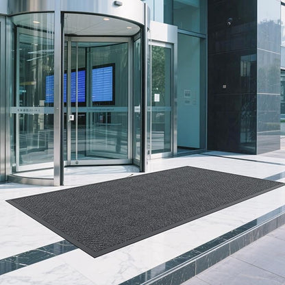Front Door Mat, 4' x 2' Heavy Duty Indoor Outdoor Doormat, Non-Slip Backing Welcome Mats for Entryway, Low Profile, Commercial Door Mats