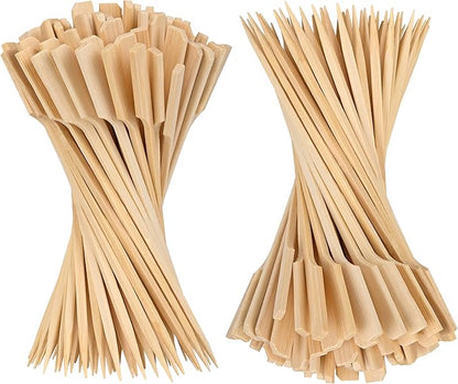 4.7 Inch Bamboo Skewers, 300 PCS Bamboo Paddle Wood Picks, Toothpicks for Appetizers, Cocktail Picks for Drinks, Food Picks, BBQ, Sandwich, Barbecue Snacks.