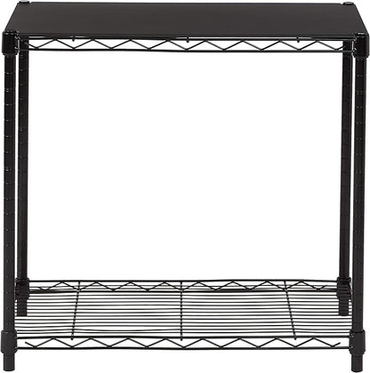 Amazon Basics 2-Shelf Stackable Storage, 13.3" D x 23.2" W x 22.2" H, Black