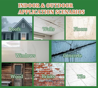 Waterproof Sealant 70oz, Transparent Waterproof Coating for Roof, Floor, Window, Bathroom, Concrete,Wood, Invisible Water Proof Agent＆Foundation Leak Repair Adhesive for Indoor/Outdoor Use Water-Based