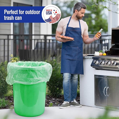 Delxo 40-45 Gallon Clear Trash Bags, 125 Count – Medium Duty Garbage Bags, Thick, Durable & Puncture-Resistant Plastic Can Liners– Made in USA for Kitchen, Yard & Commercial Use
