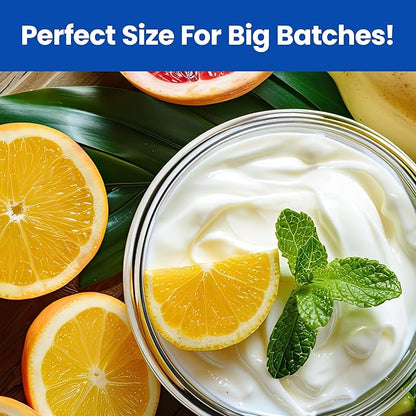 Ultimate Yogurt Containers 2 Pack - Make More Yogurt with 1-Quart Glass Containers (4 Cup) - Perfect for Food Storage & Meal Prep - 100% BPA free & Oven Safe Round Bowl Set with Lids