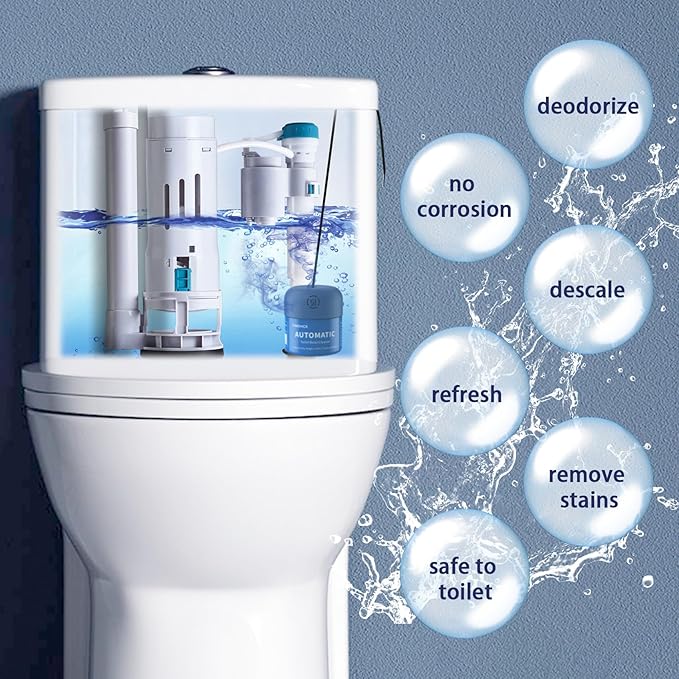 Toilet Bowl Cleaner, Automatic Long Lasting Continuous Toilet Bowl Cleaners Unscented,Bathroom Cleaner Prevent Stain Build Up Powerful Clean,3 Bottles Septic Safe Toilet Bowl Tablets in Bottle