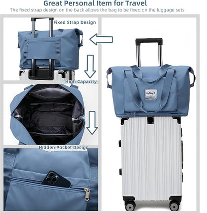 Large Capacity Foldable Travel Bag, Expandable lightweight Carry on Bag, Dry with Wet Separation Spor Duffel Bags