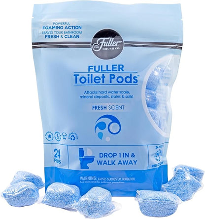 Fuller Brush Toilet Bowl Cleaner Pods - Water Soluble Tablet Cleansers, Cleans Descales & Refreshes Bathroom Toilets Removes Odors Soils & Stains Light Fresh Scent Ideal for Homes & Businesses 1-Pack