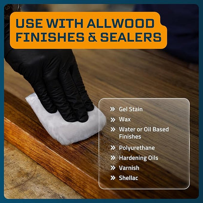 MāKRS Stain Sponge, 3-Pack Staining Pads, Stain Brushes for Wood, Lint and Streak-Free Applicator Sponges, Micro-Brush Over Foam Core, for Wood Stains and All Finishes, Easy to Use