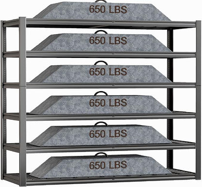 60" Wide Heavy Duty Garage Shelving Adjustable 6 Tier Garage Storage Shelves 3900LBS Metal Shelving Unit Industrial Utility Shelf, 84" H x 60" W x 24" D