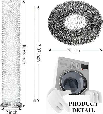 60 Pieces Washing Machine Lint Traps with 60 Cable Ties, Rust-Proof Stainless Steel Lint Traps Laundry Mesh Hose Filter Screen Catcher for Washing Machine Discharge Hoses