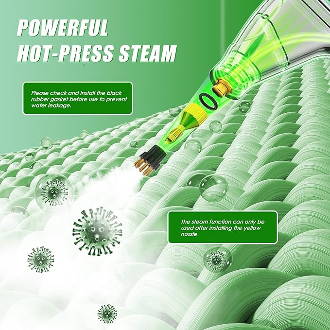 7-in-1 Handheld Steam Cleaner, 2200W High Pressure Steam Cleaner, 1.2L Portable Car Steam Cleaner for Home Kitchen, Bathroom, floor and Car Cleaning, 10s Fast Heating High Pressure Steam Cleaning, Red