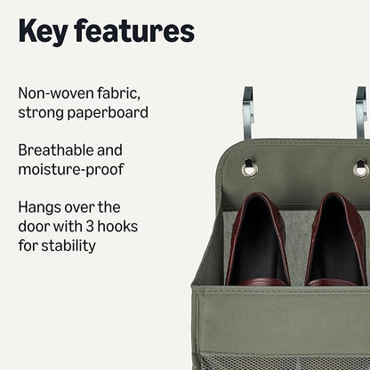 Amazon Basics 5 Tier Over the Door Organizer, Large, 6.4 x 54.5 x 14.9 in, Dark Grey