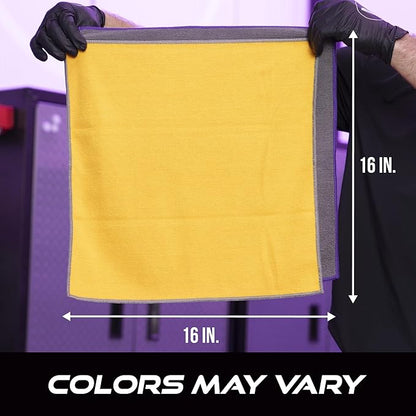 VIKING Microfiber Cleaning Cloth for Car Detailing Kit, Polishing Towels, Car Wax Removal Cloths, Grey, 16 inch x 16 inch, 3 Pack