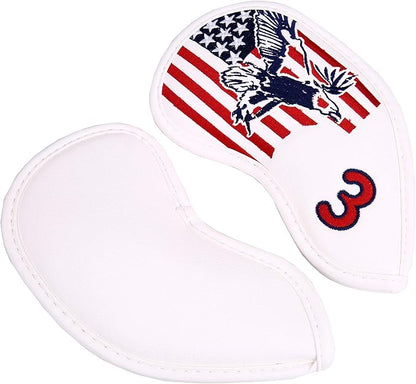 USA Flag and Eagle Golf Driver/Fairway Wood/Hybrid/Iron/Mallet Putter/Blade Putter Head Cover