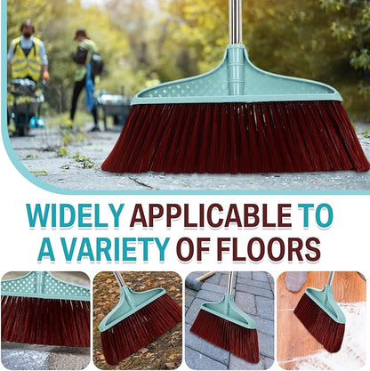 Lasnten 8 Pcs Heavy Duty Broom Commercial Set 49" Stainless Steel Detachable Handle Indoor and Outdoor Floor Brooms for Home, Garage, Kitchen, Office, Patio Cleaning, Warehouse