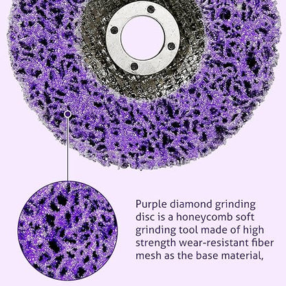 WICHEMI 10 Pack 4'' x 5/8'' Strip Discs Rust Remover Paint Stripping Wheel for Angle Grinder, Quick Abrasive Discs Rust Oxidation Surface Cleaning