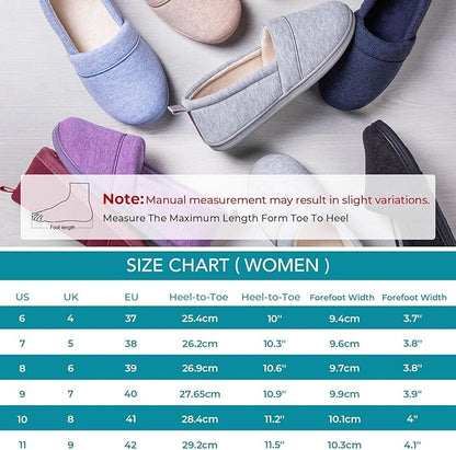 HomeTop Women's Comfy Loafer Slippers Lightweight Memory Foam Non-slip Indoor House Shoes