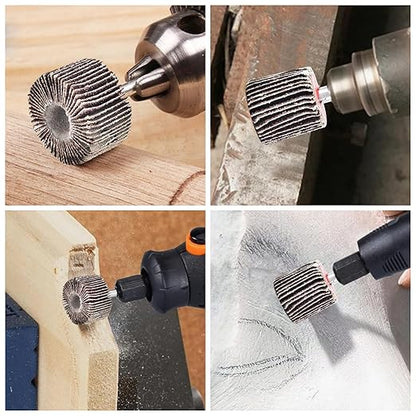 24Pcs Abrasive Flap Wheel Sander Set 80 Grit Sanding Flap Wheels Abrasive Flap Wheel Set 1/4" Shank Sanding Paper Polishing Wheel Die Grinder Flap Wheel for Grinding, Polishing, Deburring