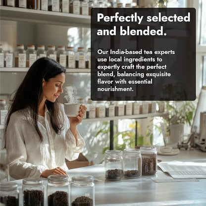 Vital Bloom Black Tea, 120 Count Tea Bags, Smooth, Flavourful, and Robust, Enjoy Hot or Cold Brew, Bleach Free Tea Bags, Non GMO (Free Bamboo Tongs Included)