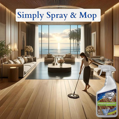 Black Diamond Stoneworks Wood & Laminate Floor Cleaner- Ready to Use Non-Toxic No-Rinse Formula - Safe for Vinyl, Wood, and Engineered Floors (160 FL Oz)