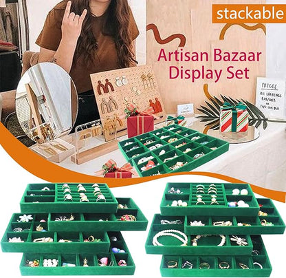 Jewelry Trays Organizer Set of 8 Stackable Jewellry Organizer Trays for Drawers Jewelryy Display Necklace Earring Bracelet