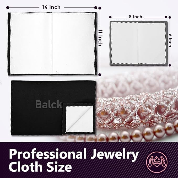 4 PCS Silver polishing Cloth,Jewelry Cleaning Cloth for Sterling Silver, Multi-Layer Silver Jewelry Cleaner Cloth Keep Jewelry Cleaning and Shiny (11'' x 14''*1Pcs, 6'' x 8''*3Pcs) (4PCS)