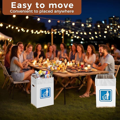 （10 Pack） 13 Gallon Disposable trash cans for parties,Reusable Pop up garbage can,In-Home Recycling Bins（Comes with 20 disposable trash bags）