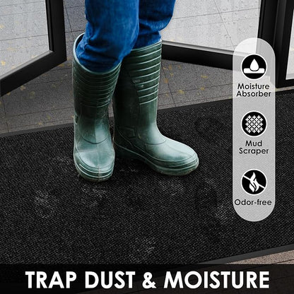 4′ x 49′ Front Door Mat Indoor Outdoor Entrance, Commercial Floor Mat Heavy Duty Dirt Trapper Entryway Doormat, Custom Size Non Slip Rubber Backing Welcome mat, Door Mat for High Traffic Area