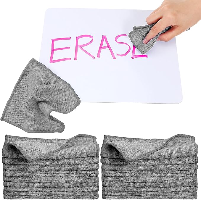 Tanlade Microfiber Cleaning Cloth 6"x6" Cleaning Rags Reasonable Kitchen Towels Microfiber Towels Cars Wash Dry Erase Cloth (Gray,50 Pcs)