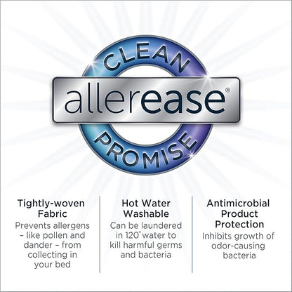 AllerEase Waterproof Mattress Protector Stain Protection Twin Size Allergen Barrier Hot Water Washable Machine Washable Durable Zippered Knit Mattress Cover Stretch Corners (White)