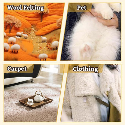 2 Pcs Large Wooden Wool Carders, Needle Felting Carding Brushes Tools with Finger Cots, Wool Needle Felting Brushes for Wool Felting, Spinning Crafts, Pet Grooming