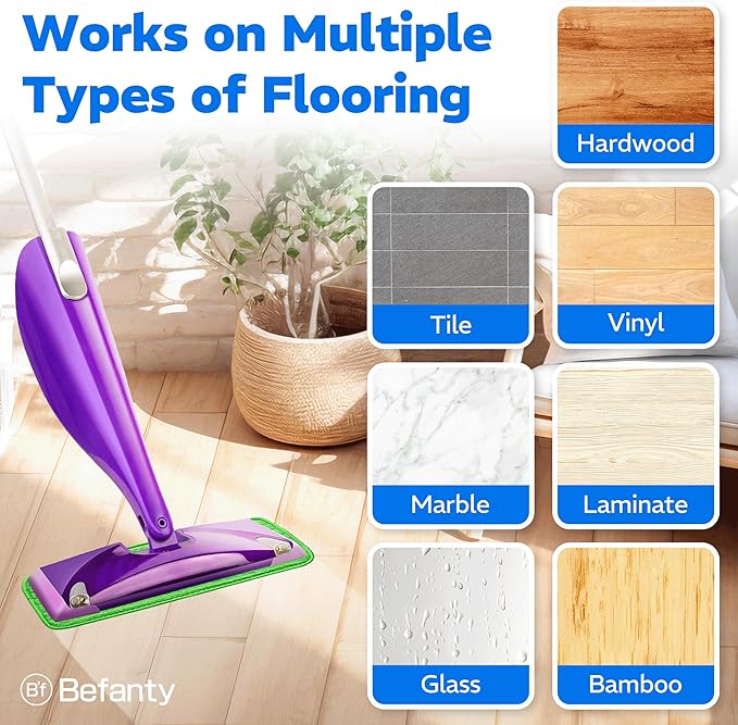 2 Pack Reusable Microfiber Mop Pads, Compatible with Swiffer Wet Jet, Machine Washable Cloths, Refills for All Floor Cleaning, Wet Dry - 10"- 12"