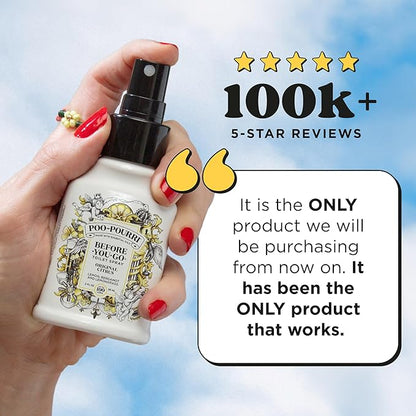 Poo-Pourri Before-You-Go Toilet Spray, Original Citrus, 4 Fl Oz, Up to 200 Uses, Bathroom Odor Deodorizer, Plant-Based with Essential Oils, for Home or Work, Lemon, Bergamot and Lemongrass Scent