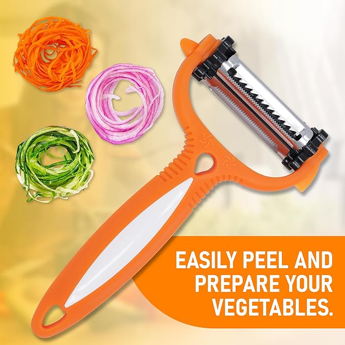Fat Separator with Bottom Release – 4 Cup Gravy Separator for Cooking with Oil Strainer, Kitchen Grease Separator -the perfect Kitchen Gadget plus a 3-1 Multifunctional Vegetable Peeler