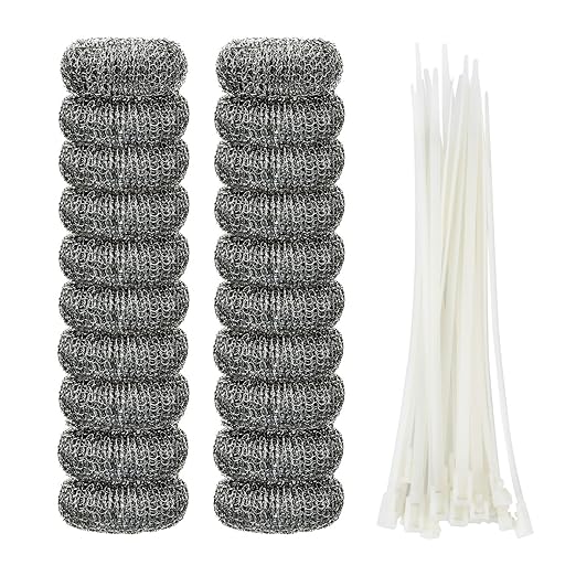 Shappy 20 Pieces Lint Traps Washing Machine Drain Hose Filter Stainless Steel Snare Laundry Mesh Washing Machine Lint Trap Catcher with 20 Pcs Pieces Cable Ties