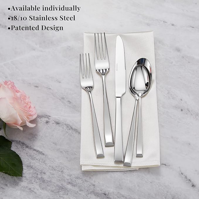 KEAWELL Premium Imperial 4-Piece 7.6 inch Spoon Set – Heavy Duty 18/10 Stainless Steel Flatware with Smooth Rounded Edges, Dishwasher Safe for Sophisticated Dining (4, Dinner Spoons)