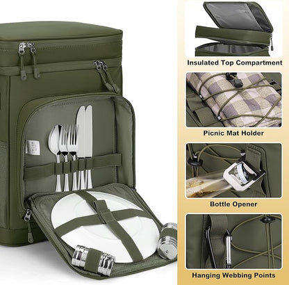 42Cans Cooler Backpack Insulated Leak Proof for Men & Women, Large Waterproof Backpack Cooler for Beach, Picnic, Outdoor, Leakproof, Multi-Functional