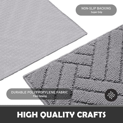 Door Mat Indoor Doormat, Entryway Rug Door Mats Non-Slip Rubber Backing,Heavy Duty Low-Profile Entrance Rugs, Absorbent Resist Dirt Doormats Floor Door mat for Entryway,32"x48"Grey