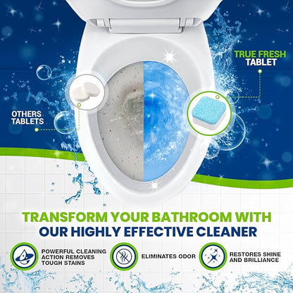 True Fresh Toilet Bowl Cleaner Tablets 24 Pack – Deodorizer & Septic Safe – Deep Cleaning, Odor Eliminator, Stain Remover for Long-Lasting Freshness – Fresh Lemon Scent