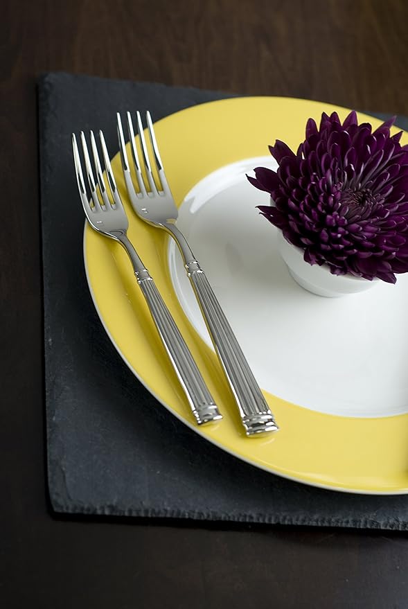 FORTESSA Doria 18/10 Stainless Steel Flatware, 20 Piece Place Setting With Table Knives, Forks and Spoons (Service For 4), Dishwasher Safe, Polished
