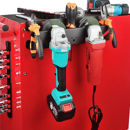 ULIBERMAGNET Angle Grinder Holder, Solid Steel Utility Storage Rack,Heavy Duty Wall Mount Storage Metal Shelf Holder for Angle Grinders, Cutters, Polishers,Screwdriver