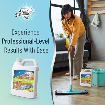 Black Diamond Stoneworks Wood & Laminate Floor Cleaner- Ready to Use Non-Toxic No-Rinse Formula - Safe for Vinyl, Wood, and Engineered Floors (128 Fl Oz)